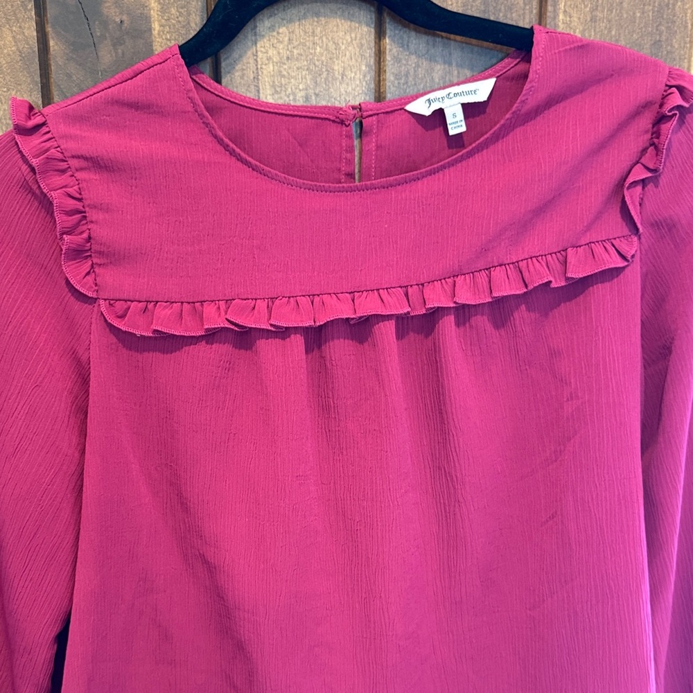 Juicy Couture Fuchsia Ruffle Blouse - Picture 7 of 8